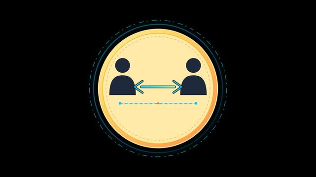 Social Distance Arrows Animated Sign Warning Sign 4K Animation | Seamless Loop