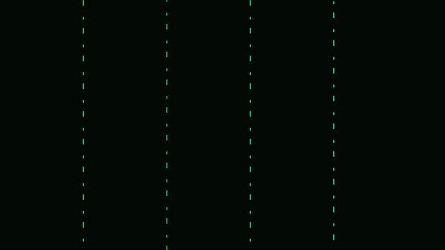 Minimalist green vertical dashed lines pattern 4k background, animation