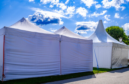 typial event tents at a market