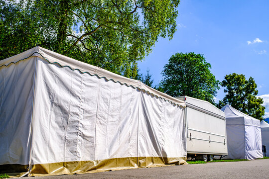 typial event tents at a market