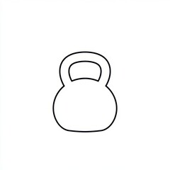 Fototapeta premium Monochrome kettlebell silhouette in clean line art style