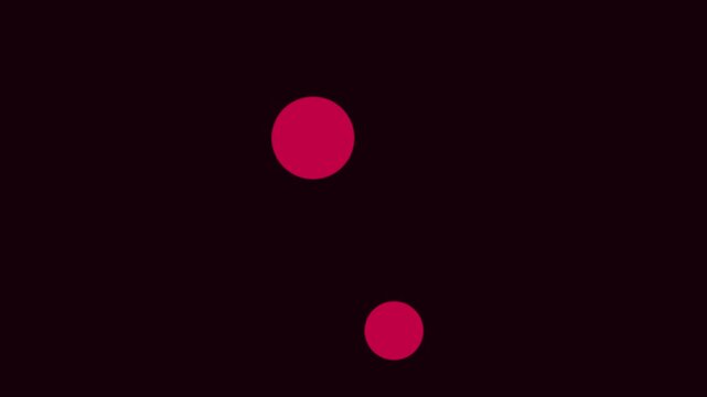 Minimalist loading animation with two rotating pink circles on 4k black background, motion abstract