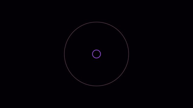Minimalist loading spinner animation with pulsing neon circle effect for digital interface and user experience projects 4k