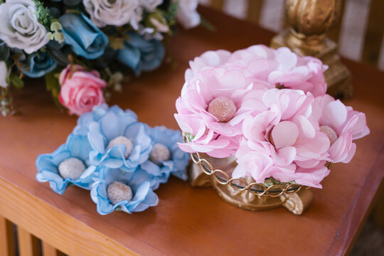 festa de casamento decora&ccedil;&atilde;o rosa e azul claro