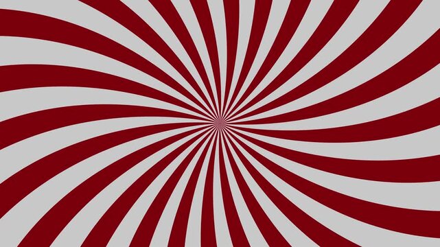 Red and grey curved swirl sunburst hypnosis background loop 4k 25 fps