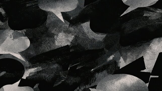 Urban graffiti-inspired abstract background in grayscale with pattern textures