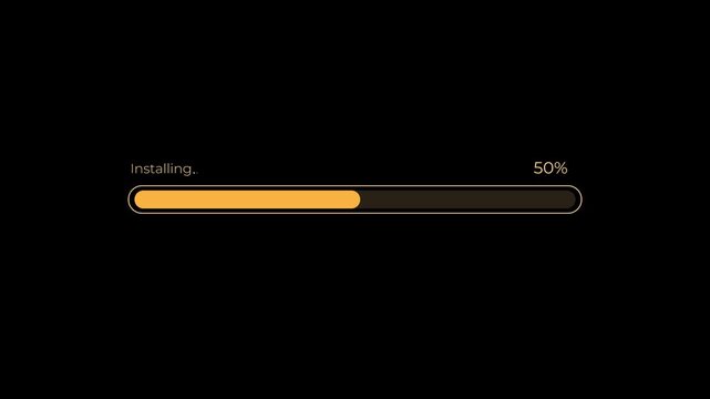 Installing system updates with progress bar concept. Motion graphics of software update. Animation of 4k video. 
