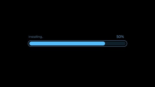Installing system updates with progress bar concept. Motion graphics of software update. Animation of 4k video. 
