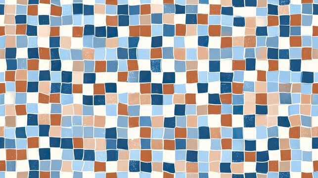 Seamless Memphis pattern with pastel circles, triangles, squiggles and abstract marks on a white background, playful retro geometric surface design