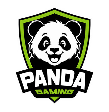 Panda Gaming Logo Vector Mascot Shield Design for sport or esport gaming