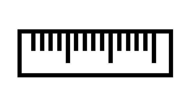 Black measurement ruler scale tool vector icon graphic design with metric ruler length measure architect ruler engineering tool school supply office tool drawing instrument dimension scale