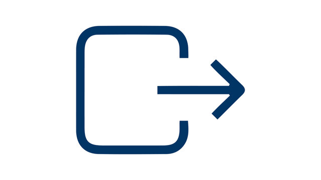 Log out arrow exit symbol vector outline icon in dark blue with logout icon leave sign door icon web element interface icon quit symbol navigation interface permission