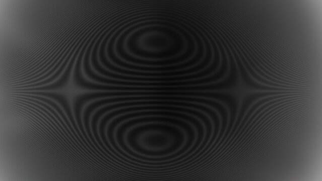 Dark abstract wave background with moire optical illusion pattern and dark metallic texture