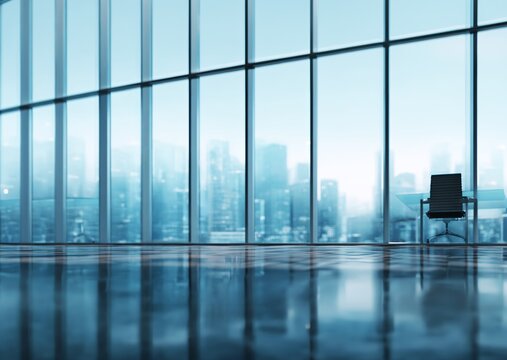 Modern office lounge with view on the city.