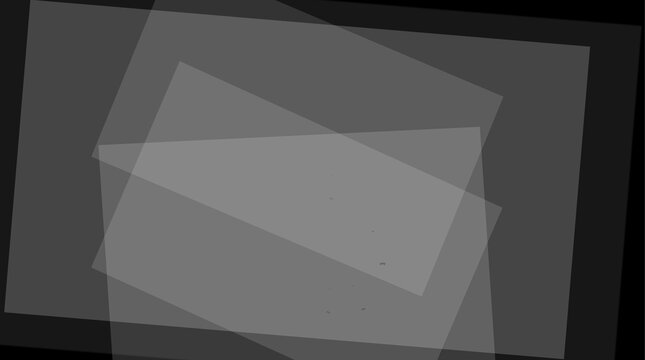 Overlapping transparent rectangular shapes arranged on a dark gray background