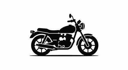 Fototapeta premium Black silhouette of a classic motorcycle against a white background