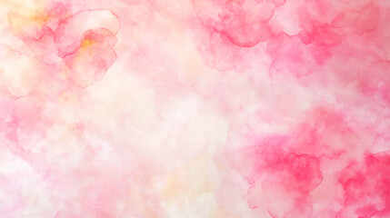 Fototapeta premium Soft pink watercolor wash background with delicate cloudy textures and a clean blank area for copy space, ideal for romantic stationery, beauty branding, weddings and seasonal designs.