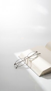 Modern technology header visual: pristine white studio layout with a single diagonal shadow and asymmetrical object placement.