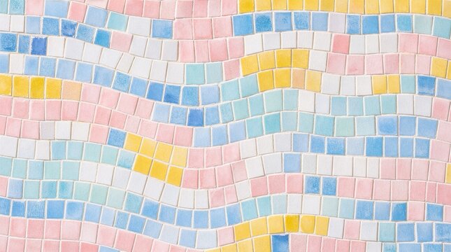 Pastel wavy mosaic tile seamless background texture