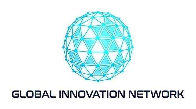 Low poly globe logo for Global Innovation Network.
