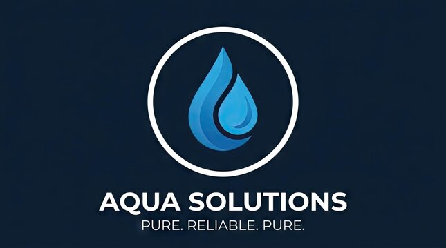 Water drop logo with Aqua Solutions text.