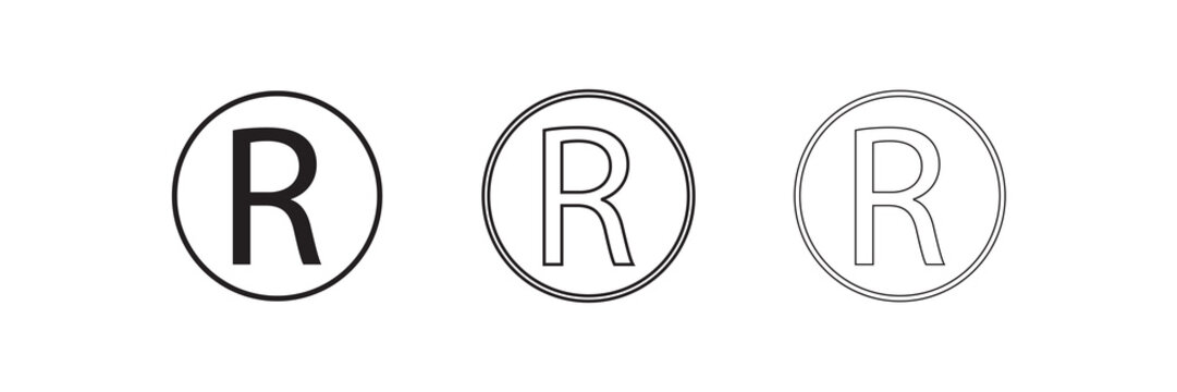 Registered trademark icon. Patent registered icon vector design and illustration.


