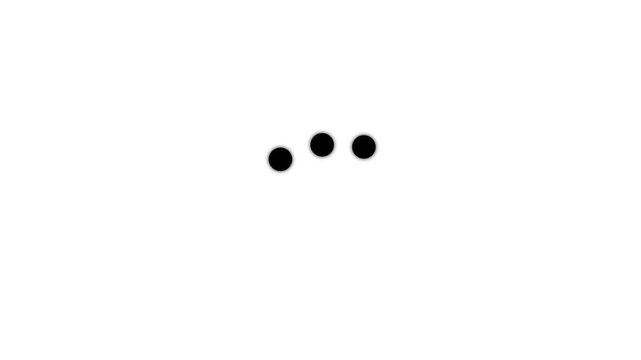 Minimalist Three Dots Loading Animation with Bouncing Motion on White Background
