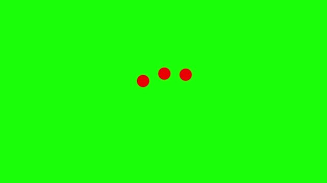 Minimalist Three Dots Loading Animation with Bouncing Motion on green Background
