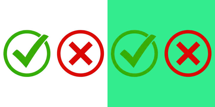 A Split Screen Display Featuring Green Checkmarks And Red Crosses For Decisions