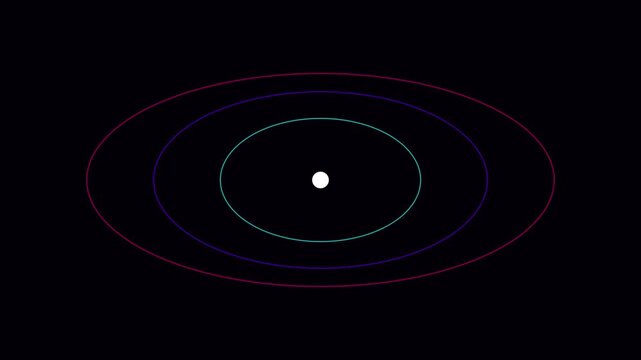 Abstract pulsing neon circles animation with glowing center point for modern backgrounds 4k pulse