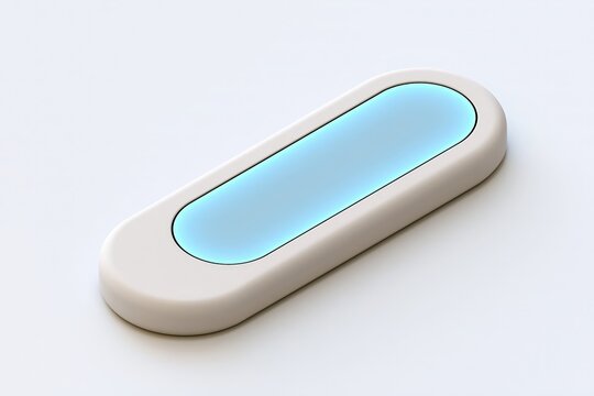 Modern smart home button with glowing blue light minimal tech device