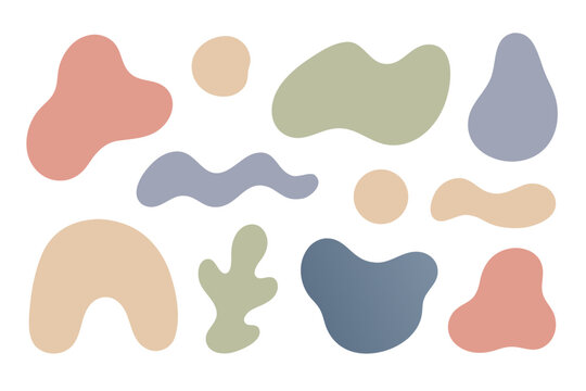 collection abstract organic shapes collection with soft gradients vector templates