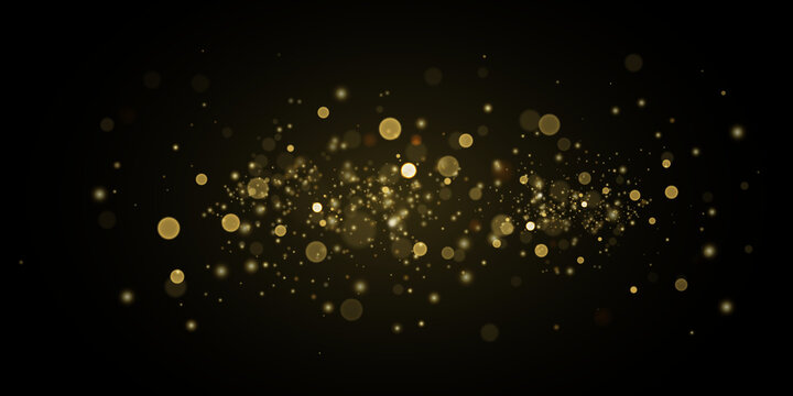 Elegant gold bokeh lights with a soft luminous effect, designed for Christmas and New Year graphics, premium advertising, invitations, festive banners and celebration projects.