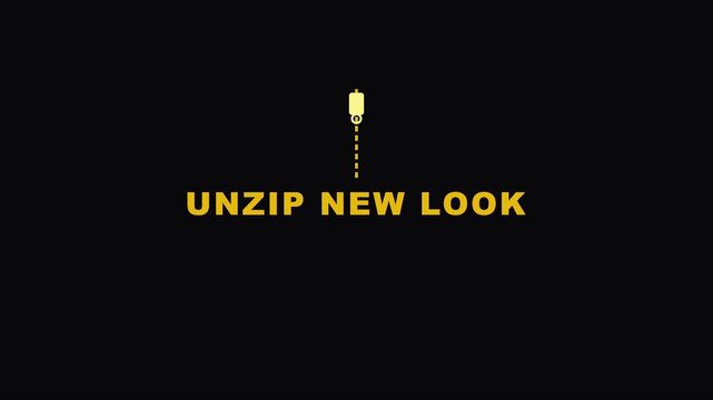 Unzip new look motion with zipper animation for fashion and retail branding 4k