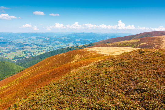 alpine nature of Carpathian mountain range in early autumn. colorful slopes of Ukrainian highland landscape