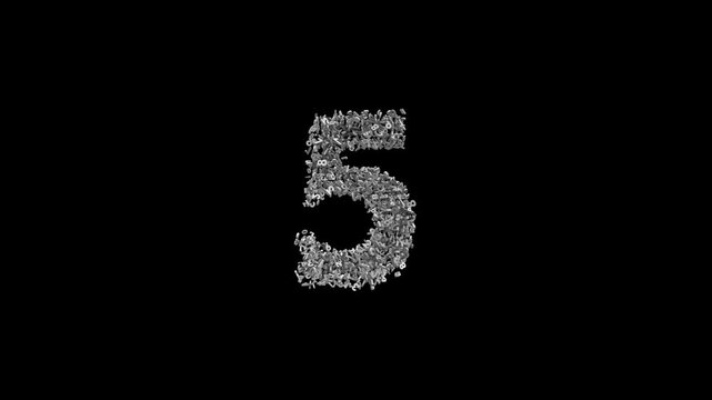Dynamic Number Countdown from 10 to 0 with Morphing Digits. Abstract Numeric Countdown Animation. Futuristic Countdown from 10 to 0 with Moving Number. Creative Number Countdown with Shape Shifting Di