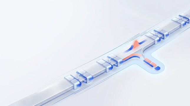 Immediate anomaly signal diversion from a continuous operational data flow with isolated side route, clean technology banner with left copy space