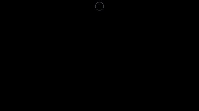 Minimalist loading spinner animation with geometric circle and cross on 4k black background progress