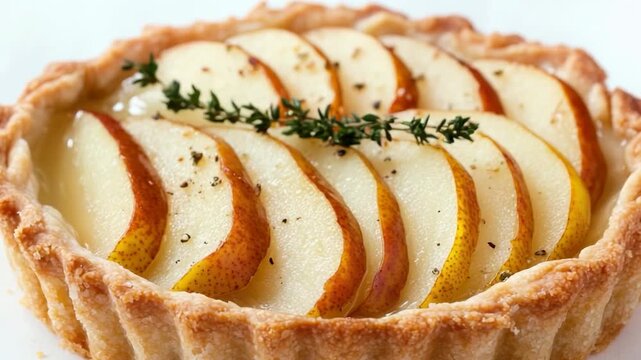 Fresh pie with sliced apples, perfect for a dessert or snack