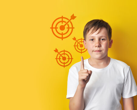 Boy with Target Symbols