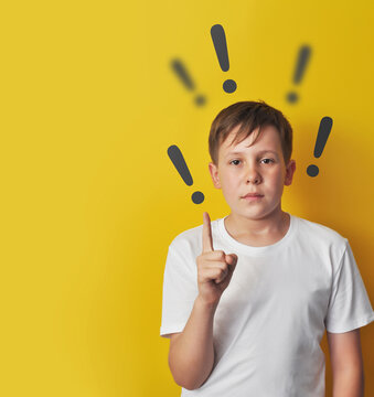 Boy with Exclamation Marks