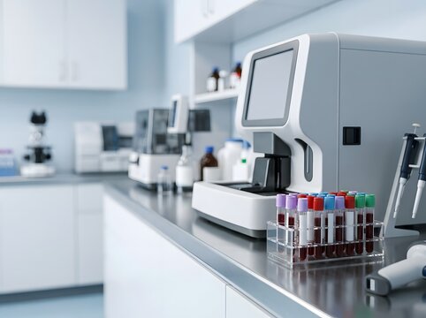 Automated clinical laboratory analyzer processing blood collection tubes for diagnostic testing