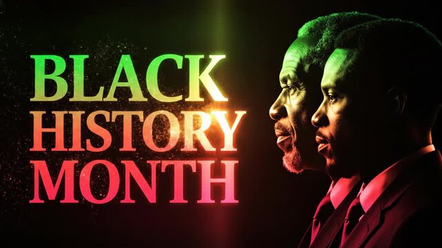 Black History Month text with two African American men profiles