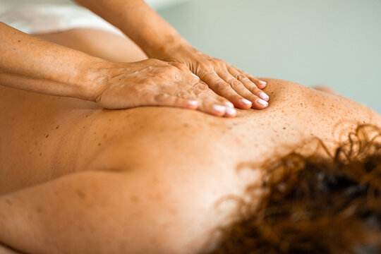 Professional therapeutic back massage for relaxation