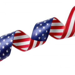 Fototapeta premium American flag fabric waving as a ribbon symbolizing patriotism independence and transparent background national pride