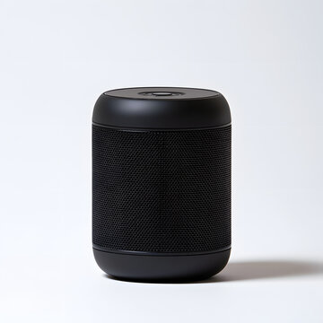 A sleek, modern black wireless speaker highlighting a minimalist design suitable for any environment.