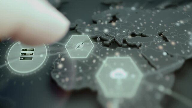Finger examines server and sustainability network map