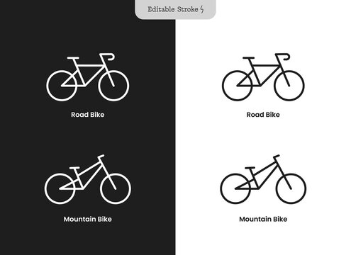 Minimal Bicycle Types Set &ndash; Road and Mountain bike