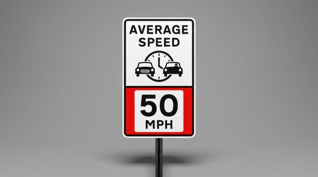 Average Speed Limit Sign With Fifty MPH Displayed