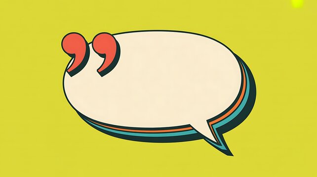 Retro speech bubble with quotation marks